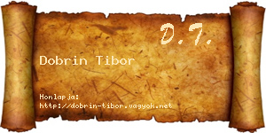 Dobrin Tibor névjegykártya